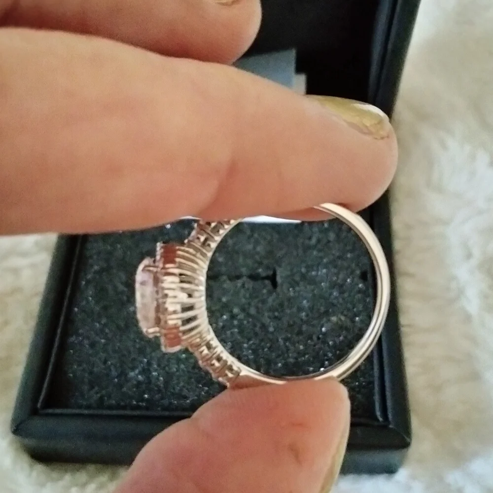 NADRI HALO RODIUM PLATED RING #10 - Picture 5 of 11